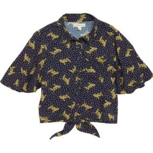 Tucker + Tate Print Tie Back Shirt (Big Girl) M